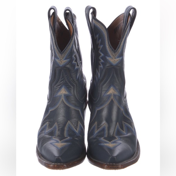 Miron Crosby Leather Mid-Calf Western Boots Size 8 - Picture 3 of 5
